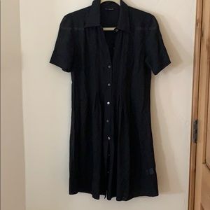 premise.  sheer t-button down dress.